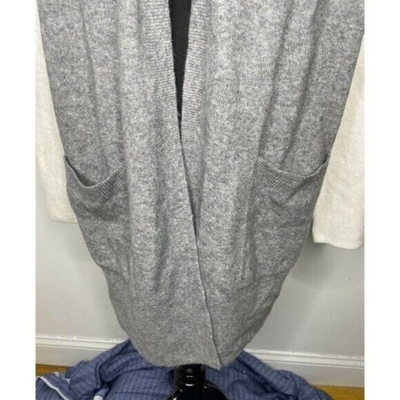 Madewell Womens Colorblock Black/Gray Kent Wool Alpaca Open Cardigan SZ XL - Picture 5 of 10